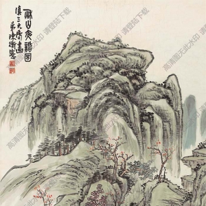 近現(xiàn)代 陳師曾《秋山夜話圖》國(guó)畫(huà)高清大圖下載