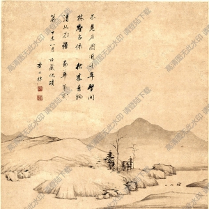 清 查士標(biāo)《山水》國(guó)畫高清大圖下載