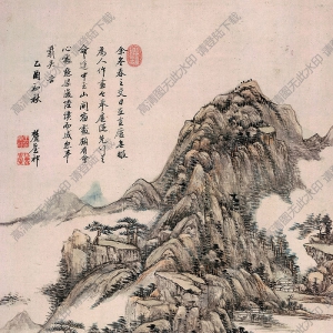 王原祁 山中早春圖 國(guó)畫高清大圖下載