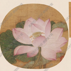 宋《出水芙蓉圖》團(tuán)扇國畫高清大圖下載