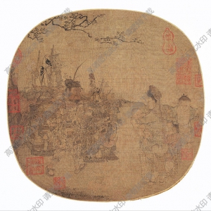 宋 李嵩《貨郎圖》團(tuán)扇國(guó)畫(huà)高清大圖下載