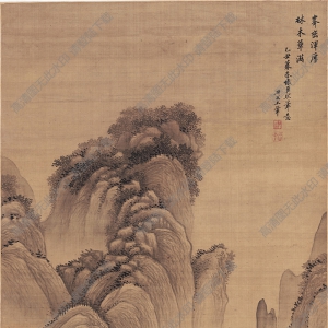 王翚 仿巨然山水圖 國(guó)畫(huà)高清大圖下載