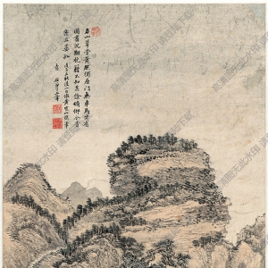 王翚 仿王蒙山水 國(guó)畫(huà)高清大圖下載