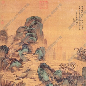 清 王鑒《仿趙孟頫山水》國(guó)畫(huà)高清大圖下載