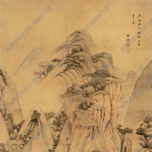 清 王鑒《遠(yuǎn)山崗巒圖》國畫高清大圖下載