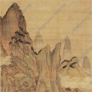 元 胡廷暉《春山泛舟圖》國(guó)畫(huà)高清大圖下載