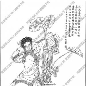 古代女子白描圖片7高清下載