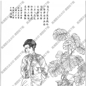 古代仕女畫線描畫底稿26高清大圖下載