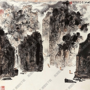 亞明國(guó)畫作品 峽江云 高清下載