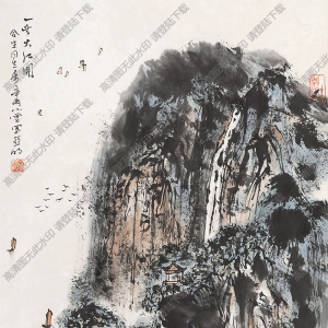 亞明國(guó)畫作品 一望大江開 高清下載