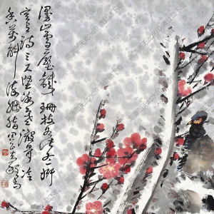 周昌谷國(guó)畫 冬雪梅花 高清大圖下載