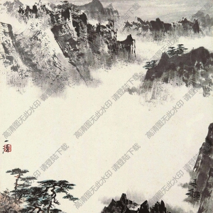 陶一清國(guó)畫(huà) 黃山云瀑 高清大圖下載