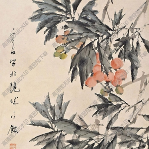 虛谷國(guó)畫(huà)作品 萬(wàn)斛金丸綴樹(shù)稠 高清下載