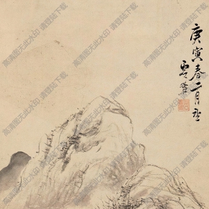 虛谷國(guó)畫(huà)作品 萬(wàn)木秋山圖 高清下載