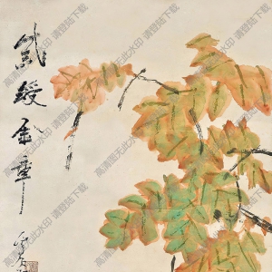 虛谷國(guó)畫(huà)作品 紫綬金章圖1 高清下載