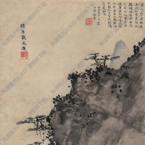 戴進(jìn)國(guó)畫(huà) 巖壑孤舟渡圖 高清大圖下載