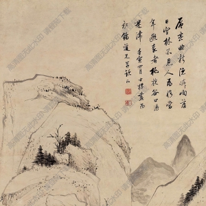 查士標(biāo)國(guó)畫 層巒幽谷 高清大圖下載