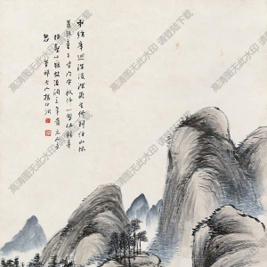 查士標(biāo)國(guó)畫(huà) 擬查梅壑山水 高清大圖下載