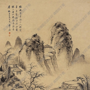 查士標(biāo)國(guó)畫(huà) 秋林黃葉 高清大圖下載