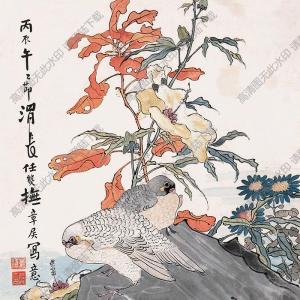 任熊國畫 花鳥 高清大圖下載