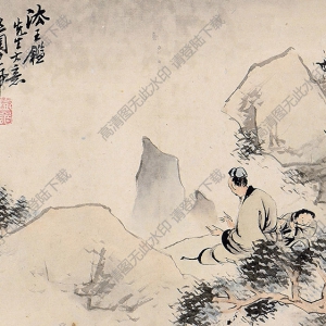 高其佩國(guó)畫(huà) 山水人物 高清大圖下載