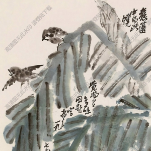 諸樂(lè)三國(guó)畫(huà) 蕉葉雙禽 高清大圖下載