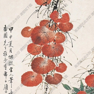 顏伯龍國(guó)畫(huà) 畫(huà)眉紅葉 高清大圖下載