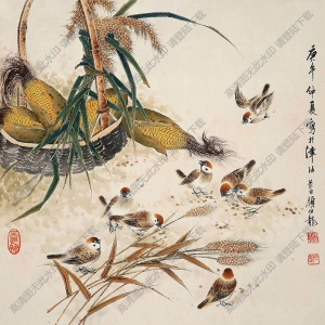 顏伯龍國(guó)畫(huà) 麻雀圖 高清大圖下載