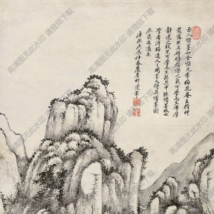 王原祁國(guó)畫 仿古山水 (2) 高清大圖下載