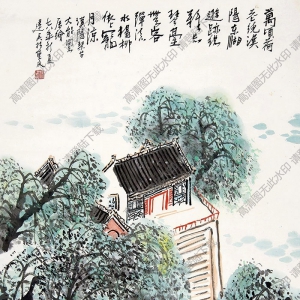 馮建吳國(guó)畫 漢陽琴臺(tái) 高清大圖下載